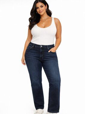 Hudson Jeans Dark Wash Straight Leg Denim Size 12 Premium Stretch